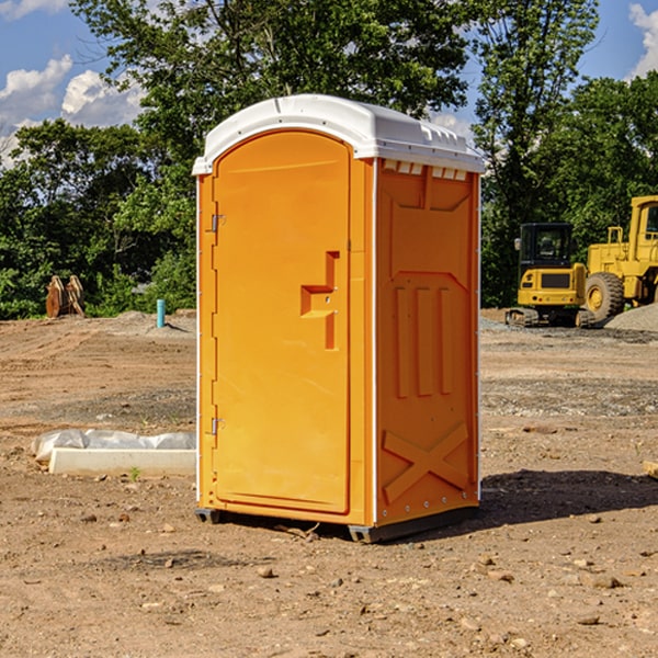 how often are the portable restrooms cleaned and serviced during a rental period in Newburg WI